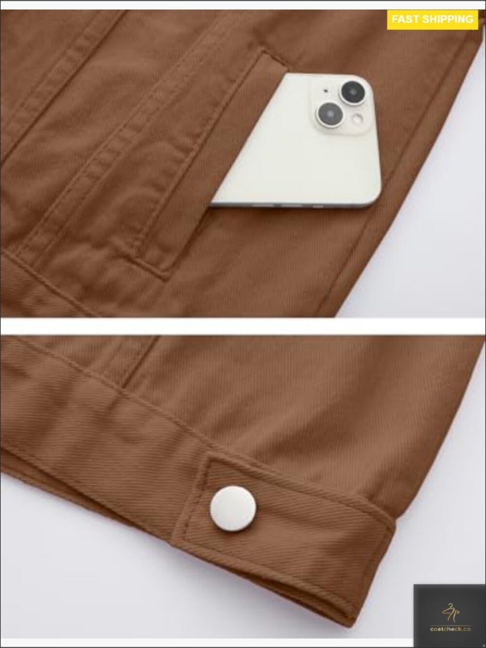 3/4 Sleeve Short Denim Jacket Lapel Button Down Cropped Trucker Jean Jackets - Picture 5 of 7